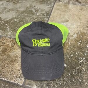 VINTAGE 90s‎ Tractor Peanut Farm Snap Strap Back Trucker Hat Work Neon Gray